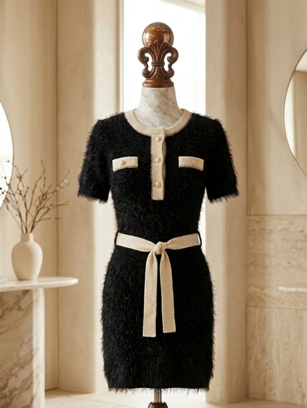 The Ultimate "Old Money" Aesthetic Grifflin Paris | Black & Cream Eyelash Knit